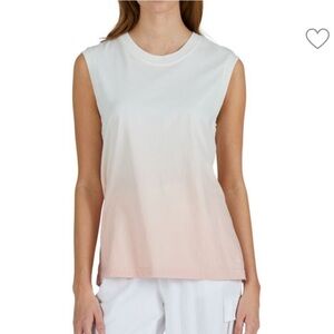 NWT ATM Anthony Thomas Melillo Light Pink Ombré Cotton Crewneck Tank Top Size S